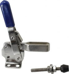 Gibraltar - 450 Lb Holding Capacity, Vertical Handle, Manual Hold Down Toggle Clamp - 57° Handle Movement, 99° Bar Opening, U-Bar, Flanged Base, Electro-Plated Zinc, Stainless Steel - Caliber Tooling