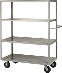 Little Giant - 3,600 Lb Capacity, 4 Shelf, Steel Shelf Truck - 53-1/2" Long x 24" Wide x 65" High, 6" Diam Phenolic Wheels - Caliber Tooling