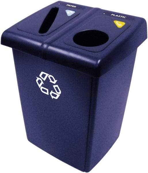 Rubbermaid - 46 Gal Blue Square Recycling Container - Plastic, 35" High x 26.8" Long x 23.6" Wide - Caliber Tooling