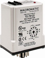 Macromatic - 11 Pin, 999 hr Delay, Multiple Range DPDT Time Delay Relay - 10 Contact Amp, 120 VAC/VDC, Pushbutton Thumbwheel - Caliber Tooling