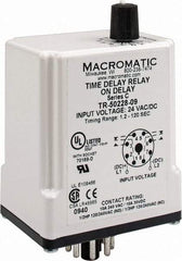 Macromatic - 8 Pin, Multiple Range DPDT Time Delay Relay - 10 Contact Amp, 24 VAC/VDC, Knob - Caliber Tooling