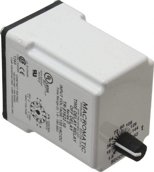 Macromatic - 11 Pin, Multiple Range DPDT Time Delay Relay - 10 Contact Amp, 120 VAC/VDC, Knob - Caliber Tooling