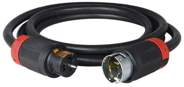 Cooper Wiring Devices - 100', 6/4 Gauge/Conductors, Black Industrial Extension Cord - 1 Receptacle, 50 Amps, 125/250 VAC, UL SOOW, NEMA 14-30R - Caliber Tooling