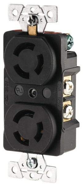 Cooper Wiring Devices - 250 VAC, 15 Amp, L6-15R NEMA, Receptacle - 2 Poles, 3 Wire, Female End, Black - Caliber Tooling