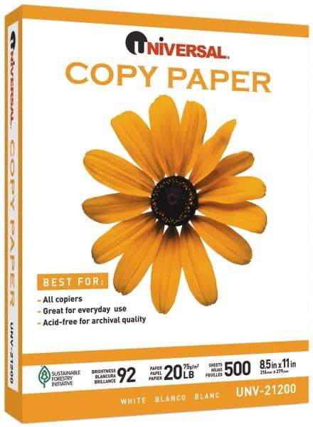 UNIVERSAL - 8-1/2" x 11" White Copy Paper - Use with Laser Printers, Copiers, Plain Paper Fax Machines - Caliber Tooling