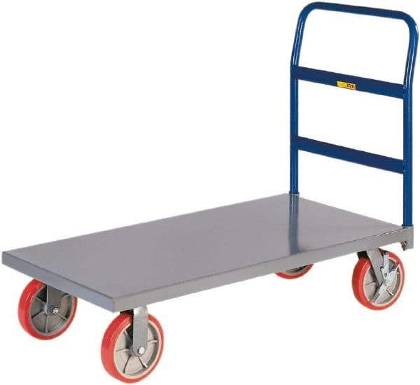 Little Giant - 3,600 Lb Capacity Steel Platform Truck - Steel Deck, 24" OAW, 48" Platform Length, Polyurethane Casters - Caliber Tooling