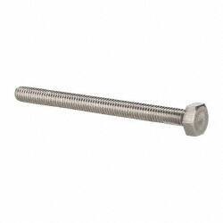 Value Collection - M4x0.70mm Metric Coarse, 50mm Length Under Head Hex Head Cap Screw - Fully Threaded, Grade 18-8 & Austenitic A2 Stainless Steel, Uncoated, 7mm Hex - Caliber Tooling