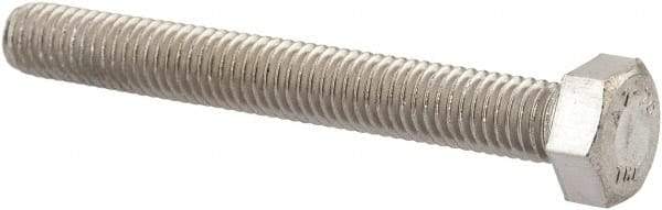 Value Collection - M5x0.80mm Metric Coarse, 40mm Length Under Head Hex Head Cap Screw - Fully Threaded, Grade 18-8 & Austenitic A2 Stainless Steel, Uncoated, 8mm Hex - Caliber Tooling