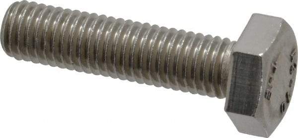 Value Collection - M10x1.50mm Metric Coarse, 40mm Length Under Head Hex Head Cap Screw - Fully Threaded, Grade 18-8 & Austenitic A2 Stainless Steel, Uncoated, 17mm Hex - Caliber Tooling