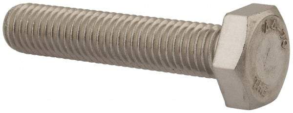 Value Collection - M10x1.50mm Metric Coarse, 50mm Length Under Head Hex Head Cap Screw - Fully Threaded, Grade 316 & Austenitic A4 Stainless Steel, Uncoated, 17mm Hex - Caliber Tooling