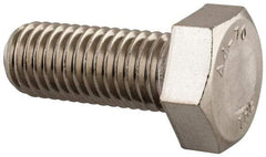 Value Collection - M12x1.75mm Metric Coarse, 30mm Length Under Head Hex Head Cap Screw - Fully Threaded, Grade 316 & Austenitic A4 Stainless Steel, Uncoated, 19mm Hex - Caliber Tooling