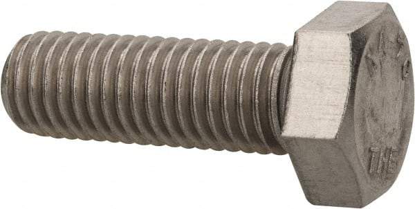 Value Collection - M12x1.75mm Metric Coarse, 35mm Length Under Head Hex Head Cap Screw - Fully Threaded, Grade 316 & Austenitic A4 Stainless Steel, Uncoated, 19mm Hex - Caliber Tooling