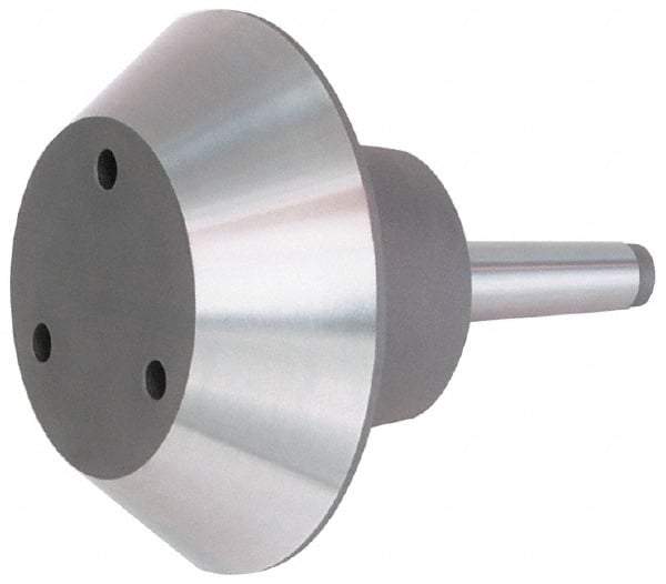 Bison - M6x1.0" Thread, 3MT Taper, Steel Lathe Pipe Head Point Shank - 6.95" OAL, 4,000 Max RPM, Compatible with Live Centers - Caliber Tooling