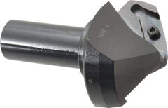 Tungaloy - 60° Lead Angle, 2.834" Max Cut Diam, 2.204" Min Cut Diam, 0.571" Max Depth of Cut, Indexable Chamfer and Angle End Mill - 2 Inserts, XCET Insert Style, 5.119" Overall Length, Straight Shank, 60° Included Angle - Caliber Tooling