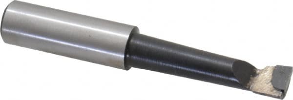 Made in USA - 7/16" Min Bore Diam, 1-11/16" Max Bore Depth, 1/2 Shank Diam, Boring Bar - Right Hand Cut, Carbide-Tipped, Bright Finish - Exact Industrial Supply