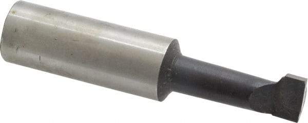 Made in USA - 9/16" Min Bore Diam, 1-1/2" Max Bore Depth, 3/4 Shank Diam, Boring Bar - Right Hand Cut, Carbide-Tipped, Bright Finish - Exact Industrial Supply