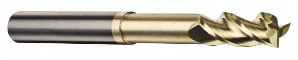 Accupro - 1", 3 Flute, Single End, Solid Carbide, 0.045" Corner Radius End Mill - 5" OAL, 37° Helix, Right Hand Flute, 1-1/4" LOC, Right Hand Cut, 2-1/8" Extended Reach - Caliber Tooling