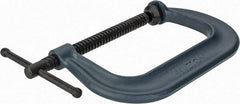 Wilton - Regular-Duty 6-1/16" Max Opening, 4-1/8" Throat Depth, Forged Steel Standard C-Clamp - 6,600 Lb Capacity, 0" Min Opening, Deep Throat - Caliber Tooling