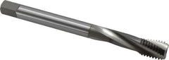 OSG - M12x1.75 Metric Coarse 3 Flute 6H Bottoming Spiral Flute Tap - Vanadium High Speed Steel, TiCN Finish, 110mm OAL, Right Hand Flute, Right Hand Thread, Series 13113 - Caliber Tooling