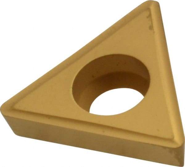 Value Collection - TPGH322 Grade TCN55 Carbide Turning Insert - TiN Finish, 60° Triangle, 3/8" Inscr Circle, 1/8" Thick, 1/32" Corner Radius - Caliber Tooling