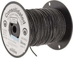 Made in USA - 16 AWG, 26 Strand, 500' OAL, Tinned Copper Hook Up Wire - Black PVC Jacket, 0.117" Diam - Caliber Tooling