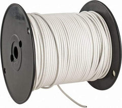 Made in USA - 14 AWG, 41 Strand, 500' OAL, Tinned Copper Hook Up Wire - White PVC Jacket, 0.136" Diam - Caliber Tooling