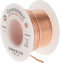 Made in USA - 14 AWG, 0.0641 Inch Diameter, 20 Ft., Solid, Grounding Wire - Copper, ASTM B3, QQ-W-343 Type S, RoHS Compliant - Caliber Tooling