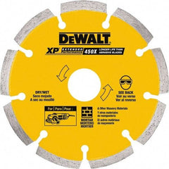 DeWALT - 6" Diam, 7/8" Arbor Hole Diam, Wet & Dry Cut Saw Blade - Diamond-Tipped, Standard Round Arbor - Caliber Tooling