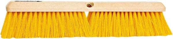 PRO-SOURCE - 18" General Purpose Polypropylene Push Broom - 3" Bristle Length, Plastic Block, Threaded Handle Connection, Handle Sold Separately - Caliber Tooling