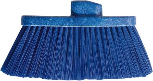 PRO-SOURCE - 10" Wide, Blue Polypropylene Bristles, Angled Broom - Threaded Handle, 10 Inch Wide Broom, Blue Bristles, Handle Sold Separately - Caliber Tooling