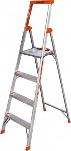 Little Giant Ladder - 4 Steps, 6' High, Type IA Rating, Aluminum Step Ladder - 300 Lb Capacity, 21" Base Width - Caliber Tooling