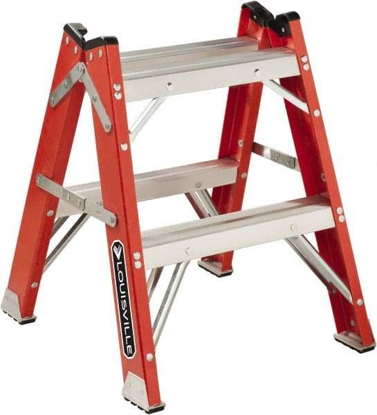 Louisville - 1 Step, 2' High, Type IAA Rating, Fiberglass Step Stand - 375 Lb Capacity, 21" Base Width - Caliber Tooling