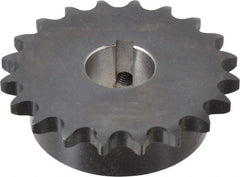 Browning - 20 Teeth, 1/2" Chain Pitch, Chain Size 40, Finished Bore Sprocket - 1" Bore Diam, 3.196" Pitch Diam, 3.45" Outside Diam - Caliber Tooling