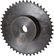 Browning - 45 Teeth, 1/2" Chain Pitch, Chain Size 40, Finished Bore Sprocket - 1" Bore Diam, 7.168" Pitch Diam, 7.45" Outside Diam - Caliber Tooling