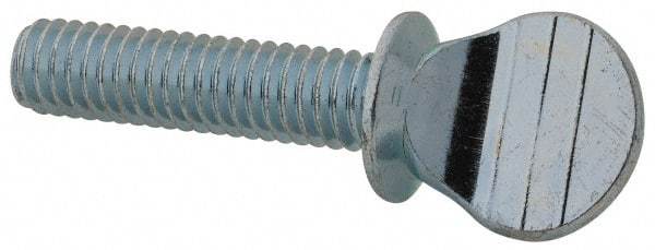 Value Collection - 5/16-18 Oval Shoulder Steel Thumb Screw - 1-1/4" OAL, 0.67" Head Height, Zinc-Plated Finish - Caliber Tooling