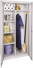 Sandusky Lee - 5 Shelf Combination Storage Cabinet - Steel, 36" Wide x 24" Deep x 72" High, Gray - Caliber Tooling