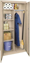 Sandusky Lee - 5 Shelf Combination Storage Cabinet - Steel, 36" Wide x 18" Deep x 72" High, Putty - Caliber Tooling