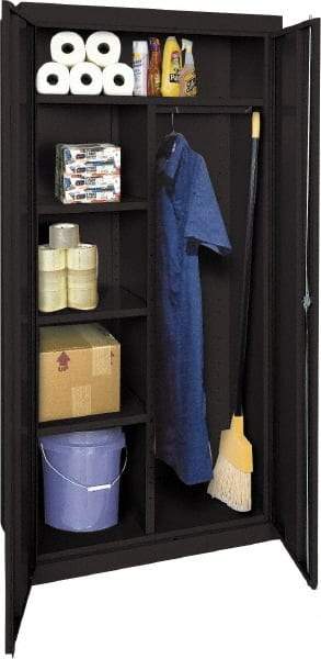 Sandusky Lee - 5 Shelf Combination Storage Cabinet - Steel, 36" Wide x 18" Deep x 72" High, Black - Caliber Tooling