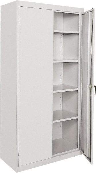 Sandusky Lee - 5 Shelf Locking Storage Cabinet - Steel, 36" Wide x 18" Deep x 72" High, Gray - Caliber Tooling