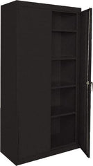 Sandusky Lee - 5 Shelf Locking Storage Cabinet - Steel, 36" Wide x 18" Deep x 72" High, Black - Caliber Tooling