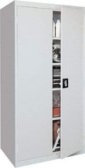 Sandusky Lee - 5 Shelf Locking Storage Cabinet - Steel, 36" Wide x 18" Deep x 72" High, Gray - Caliber Tooling