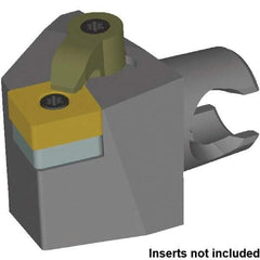 Kennametal - Left Hand Cut, Size KM25, SN.. 120408 & SN.. 432 Insert Compatiblity, External Modular Turning & Profiling Cutting Unit Head - 13mm Ctr to Cutting Edge, 30mm Head Length, Series Kenloc - Caliber Tooling