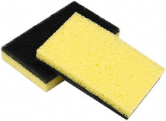 Ability One - 4-5/8" Long x 3" Wide x 3/4" Thick Sponge - Medium-Duty, Yellow/Green - Caliber Tooling