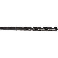 Taper Shank Drill Bit: 1.1875″ Dia, 4MT, 118 °, High Speed Steel Oxide Finish, 13″ OAL, Standard Point, Spiral Flute