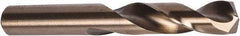 Precision Twist Drill - #6 135° Spiral Flute Cobalt Screw Machine Drill Bit - Oxide/Gold Finish, Right Hand Cut, 1-1/4" Flute Length, 2-3/8" OAL, Split Point, Straight Shank - Caliber Tooling