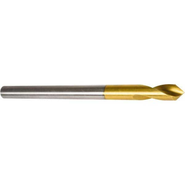 Precision Twist Drill - 1" Body Diam, 90°, 10" OAL, High Speed Steel Spotting Drill - Caliber Tooling