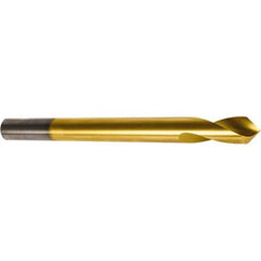 Precision Twist Drill - 1" Body Diam, 90°, 8" OAL, High Speed Steel Spotting Drill - Caliber Tooling