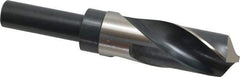 Precision Twist Drill - 1-7/32" Drill, 118° Point, High Speed Steel Silver Deming & Reduced Shank Drill Bit - Bright Finish, 6" OAL, Straight Shank, 3" Flute Length, Right Hand Cut, Standard Point, Spiral Flute, Regular Spiral - Caliber Tooling