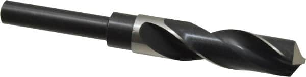 Precision Twist Drill - 13/16" Drill, 118° Point, High Speed Steel Silver Deming & Reduced Shank Drill Bit - Bright Finish, 6" OAL, Straight Shank, 3" Flute Length, Right Hand Cut, Standard Point, Spiral Flute, Regular Spiral - Caliber Tooling