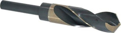 Precision Twist Drill - 63/64" Drill, 118° Point, Cobalt Silver Deming & Reduced Shank Drill Bit - Bright Finish, 6" OAL, Straight Shank, 3" Flute Length, Right Hand Cut, Split Point, Spiral Flute, Regular Spiral - Caliber Tooling